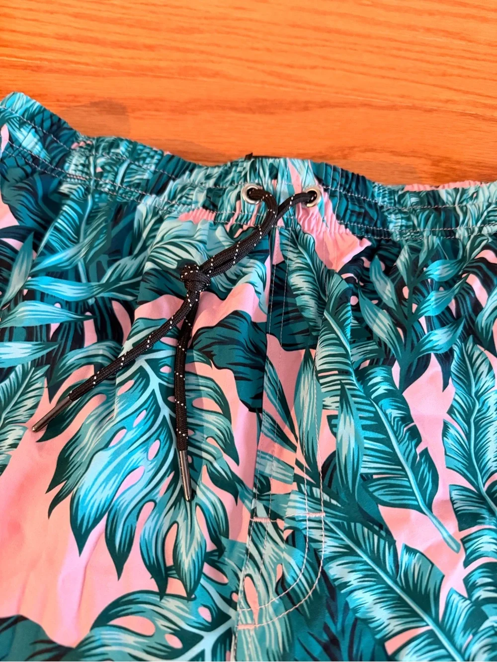 Men's Tropical Print Swim Shorts - Pink & Teal